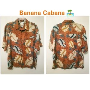 Banana Cabana 100% silk palm print #50